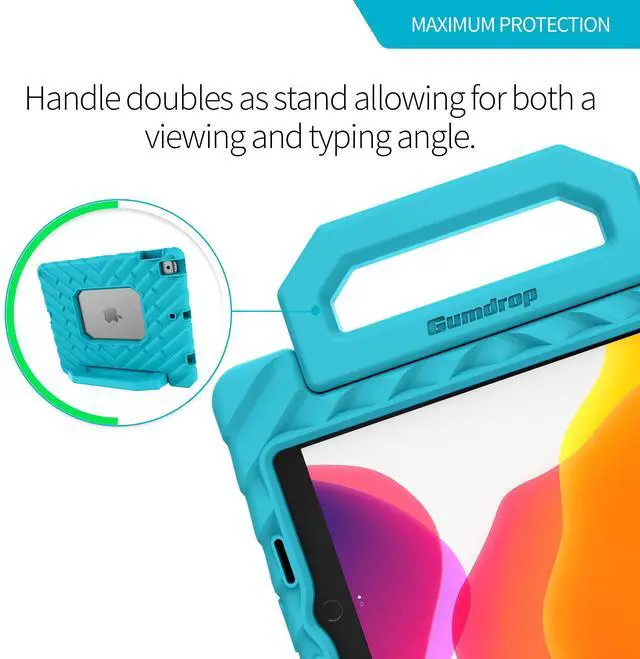 Alt view image 3 of 5 - Gumdrop FoamTech Case ONLY fits Apple iPad 9th | 8th | 7th Generation (10.2-inch) Rugged Lightweight Shockproof & Drop Tested for Kids K-12 Students Teachers Classrooms & School Use - Blue