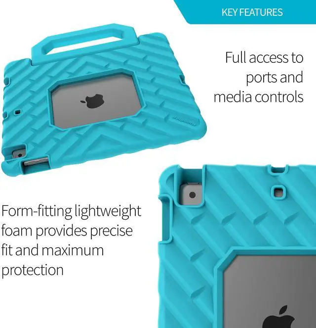 Alt view image 4 of 5 - Gumdrop FoamTech Case ONLY fits Apple iPad 9th | 8th | 7th Generation (10.2-inch) Rugged Lightweight Shockproof & Drop Tested for Kids K-12 Students Teachers Classrooms & School Use - Blue