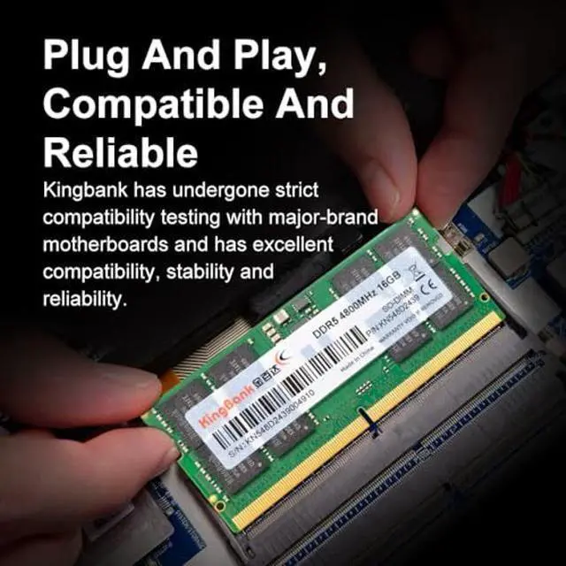 Alt view image 4 of 5 - KingBank Computer Notebook Memory Ram DDR5 16GB 4800MHZ CL40 1.1V SODIMM for Laptop Gaming/Office/PS