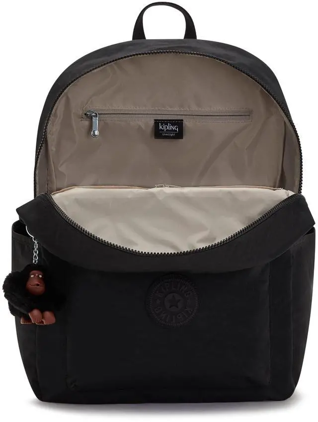 Alt view image 3 of 5 - Kipling Women's Bennett, Lightweight, Minimal, Nylon Laptop Backpack, Black Tonal, 12''L x 15''H x 6.25''D,KI2151