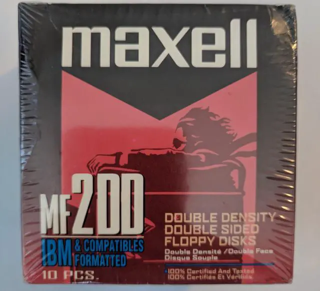 Main image of Maxell 3.5-inch Micro Floppy Disks 10 Pack, Double Sided, Double Density, Black