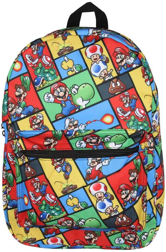 Alt view image 2 of 4 - Super Mario Backpack Multi Character Video Game School Laptop Travel Backpack
