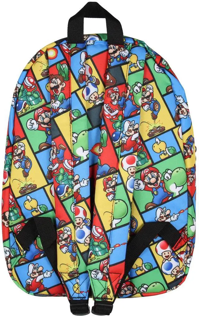 Alt view image 4 of 4 - Super Mario Backpack Multi Character Video Game School Laptop Travel Backpack