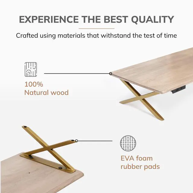 Alt view image 2 of 5 - Anji Mountain Monitor Stand - Desktop Organizer & Laptop Riser, Ergonomic Monitor Riser, Space-Saving Monitor Stand for Desk, Durable Construction, Easy Assembly, Ideal for Home & Office,Biscotti