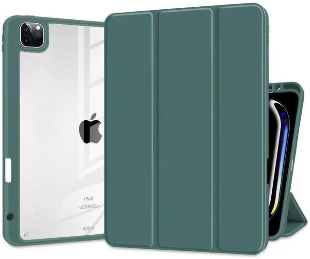 Main image of Batianda Hybrid Case for iPad Pro 13-inch 2024 M4 Chip [Built-in Apple Pencil Slot] Stylish Design Premium Cover with Clear Back Shell TPU Bumper Auto Wake/Sleep, Teal