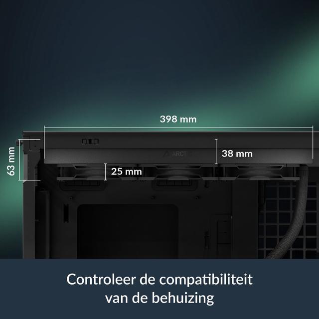Alt view image 2 of 5 - ARCTIC Liquid Freezer III Pro 360 A-RGB - AIO CPU Cooler, 3 x 120 mm Water Cooling, 38 mm Radiator, PWM Pump, VRM Fan, AMD AM5/AM4, Intel LGA1851/1700 Contact Frame - Black