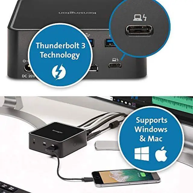 Alt view image 2 of 5 - Kensington SD2400T Thunderbolt 3 Docking Station - 85W PD - Dual 4K for Windows and Mac - TAA Compliant (K38390NA)