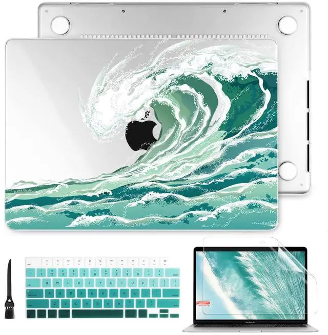 Main image of Batianda Case for New MacBook Pro 16 Inch 2024 2023 2021 Release with M4 M3 M2 Pro/ M1 Max, Pattern Plastic Hard Shell Cover with Keyboard Cover & Screen Protector, Wave