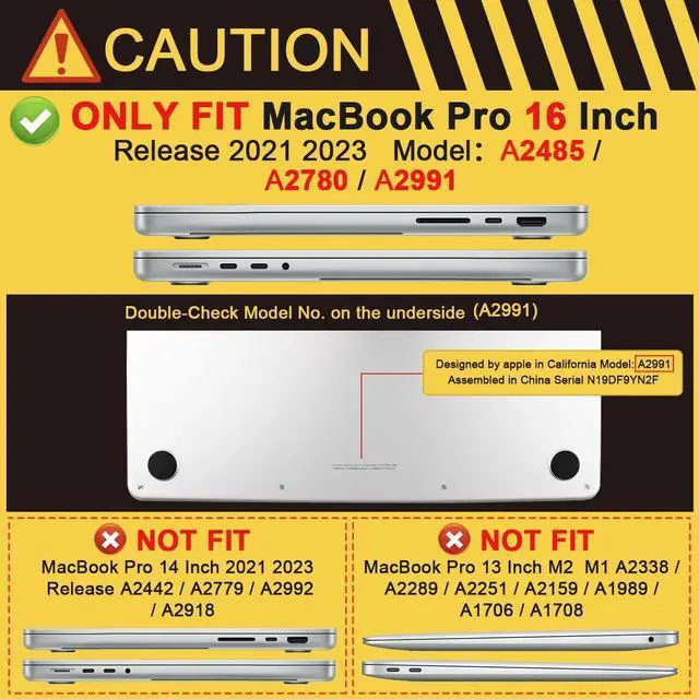 Alt view image 2 of 5 - Batianda Case for New MacBook Pro 16 Inch 2024 2023 2021 Release with M4 M3 M2 Pro/ M1 Max, Pattern Plastic Hard Shell Cover with Keyboard Cover & Screen Protector, Wave