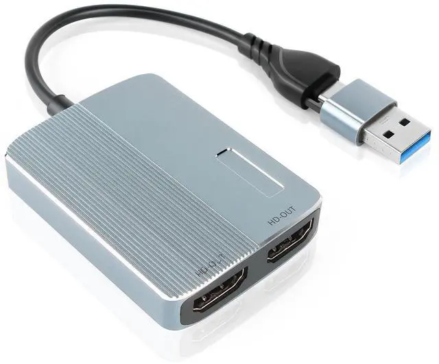 Main image of Weton USB 3.0 or USB C to HDMI Adapter for Dual Monitors,HDMI Splitter Extended Display Adapter for Windows Mac OS - Multi-Monitor Display 3 Separate Screen