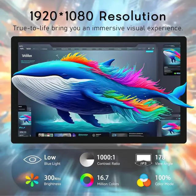 Alt view image 2 of 5 - HAMTYSAN 15.6 Inch Raspberry Pi Screen FHD 1920x1080 Touchscreen Monitor IPS Second Screen Display with Dual-Speakers for Raspberry Pi 5/4/3/2/ Win11/10/8/7 Jetson Nano