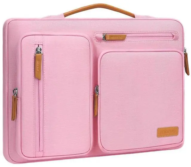 Main image of MOSISO 360 Protective Laptop Case 15 inch, 15 inch Laptop Sleeve Compatible with MacBook Air M4 M3 M2 2025 2024 2023, Dell XPS Plus, Side Open Carrying Case with 4 Zipper Pockets&Handle, Pink