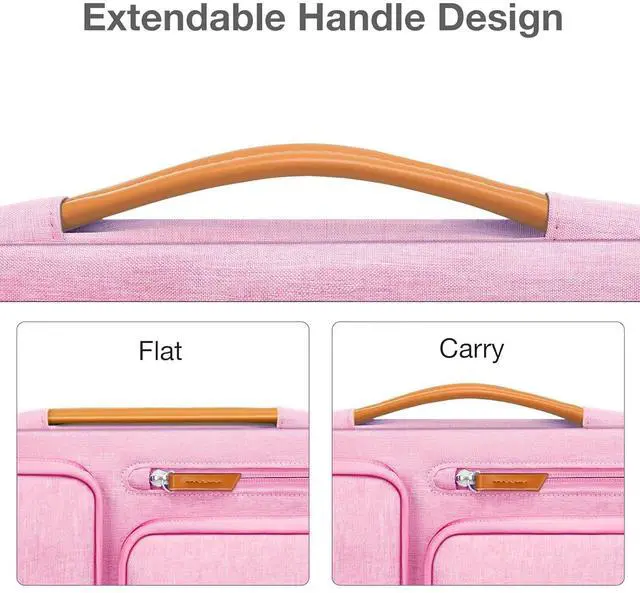 Alt view image 5 of 5 - MOSISO 360 Protective Laptop Case 15 inch, 15 inch Laptop Sleeve Compatible with MacBook Air M4 M3 M2 2025 2024 2023, Dell XPS Plus, Side Open Carrying Case with 4 Zipper Pockets&Handle, Pink