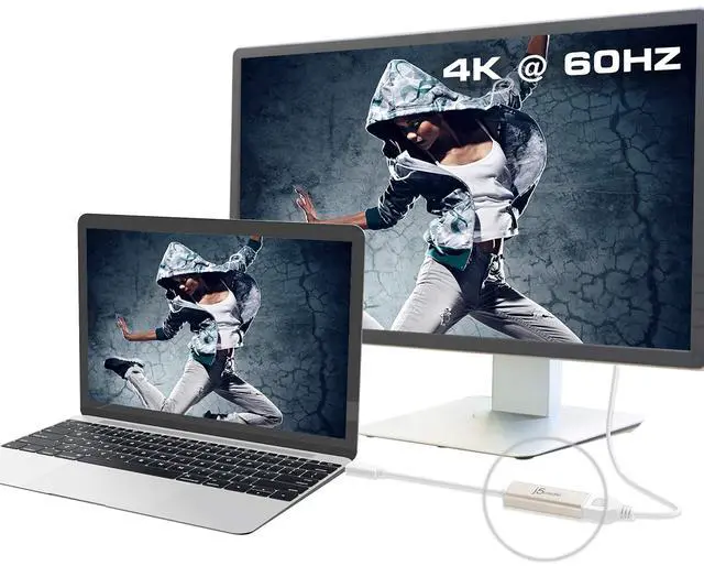 Alt view image 3 of 5 - j5create USB C to DisplayPort Adapter- 4k @ 60Hz USB Type C Male to DisplayPort Female Converter Perfect for Macbooks, Chromebooks, Tablets, PCs