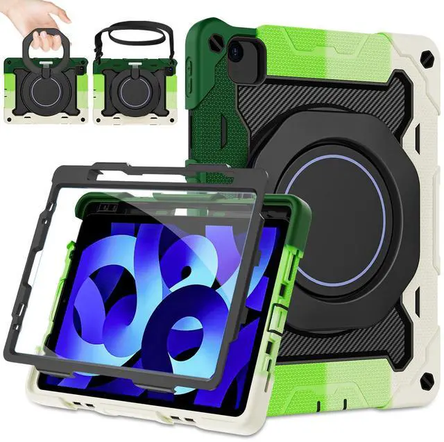 Main image of ROISKIN for iPad Air 5th 4th Generation Case (2022 2020) 10.9 inch & iPad Pro 11 Case 4th/3rd/2nd/1st Gen[Screen Protector, Pen Holder,15ft Drop Protection]with 360 Stand Hand Strap for Kids Women Man