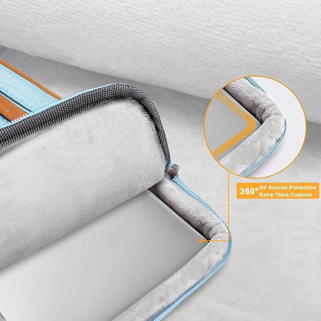 Alt view image 3 of 5 - MOSISO 360 Protective Laptop Case 13.3 inch, 13-14 inch Laptop Sleeve Compatible with MacBook Air/Pro 13 / Pro 14, HP Dell Acer ASUS, Side Open Carrying Case with 4 Zipper Pockets&Handle, Air Blue