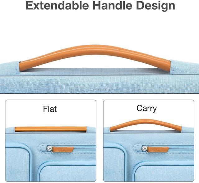 Alt view image 5 of 5 - MOSISO 360 Protective Laptop Case 13.3 inch, 13-14 inch Laptop Sleeve Compatible with MacBook Air/Pro 13 / Pro 14, HP Dell Acer ASUS, Side Open Carrying Case with 4 Zipper Pockets&Handle, Air Blue