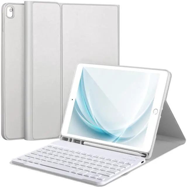 Main image of AHYWTAN Keyboard Case for iPad 9/8/7th Gen 10.2'',Case with Keyboard ipad 10.2 inch,Keyboard for iPad 9th Gen,Bluetooth Keyboard for iPad 10.2,iPad Keyboard Case 9th Gen with Pencil Holder (Grey)