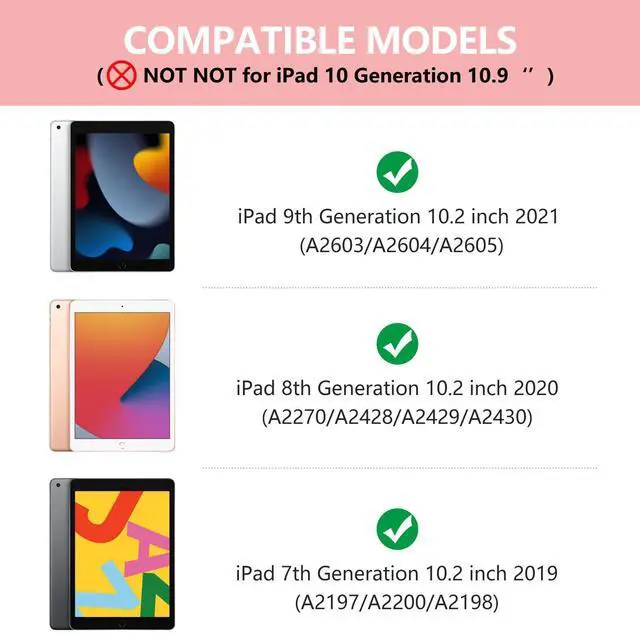 Alt view image 2 of 5 - aMZCaSE Keyboard Case for iPad 9th Generation(10.2",2021),Colorful Backlight,360deg Slim Cover, Keyboard Case with Bluetooth Keyboard&Pencil Holder,for iPad 8th Gen 2020,7th Gen 2019,Rose Gold