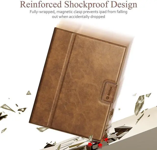 Alt view image 5 of 5 - Antbox Case for iPad Mini 7 A17 Pro, iPad Mini 7th/6th Generation Case (2024/2021) with Pencil Holder Vegan Leather Smart Cover with Auto Sleep/Wake Stand Function (Tan)