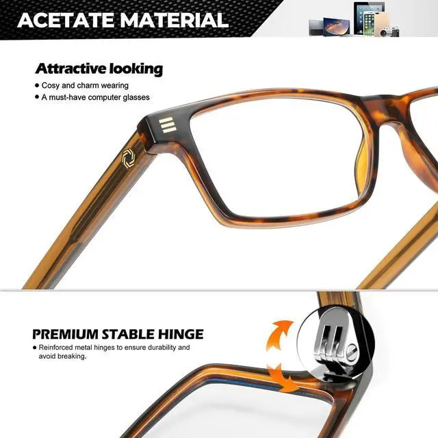 Alt view image 3 of 5 - ANYLUV Blue Light Glasses for Men & Women, Lightweight Stylish Blue Light Blocking Glasses, Eye Strain Relief Eye Protection