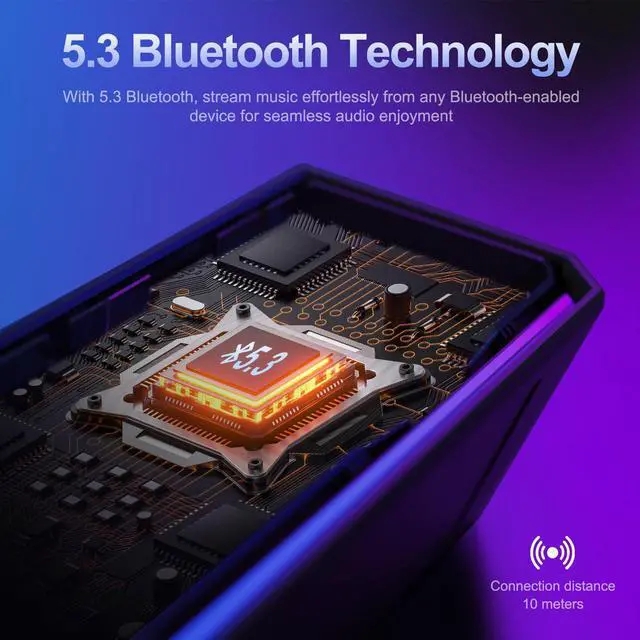 Alt view image 4 of 5 - Bluedee Computer Speakers for Desktop PC, Bluetooth 5.3 PC Speakers with Dynamic RGB Light, Wired USB Plug & Play Computer Sound Bar, USB/Type-C Powered Gaming Speakers for Desktop, Laptops, Tablet