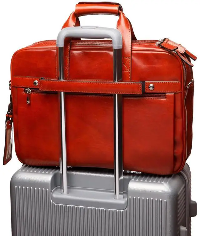 Alt view image 5 of 5 - Bosca Old Leather Vintage Style Work Satchel Messenger Bag - Professional Laptop Briefcase Bag for Men with Multiple Storage & Computer pocket for Office & Travel - Cognac Brown