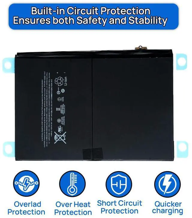 Alt view image 5 of 5 - BORSCELLOR A1547 Battery Compatible with iPad Air 2 iPad 6 6th Gen Generation A1566 A1567 7340mAh 3.76V 27.62Whr with Installation Tools