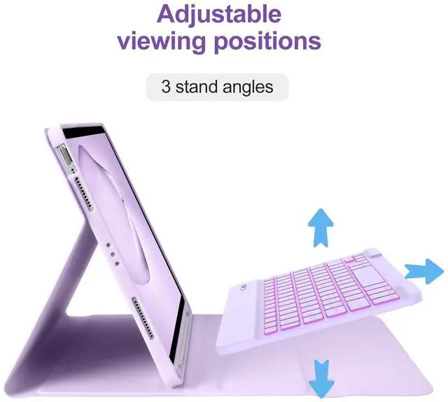 Alt view image 4 of 5 - BQSS for iPad 10th Generation Keyboard Case 10.9"2022 & Stylus Pen for iPad 10th/9th/8th/7th/6th Gen