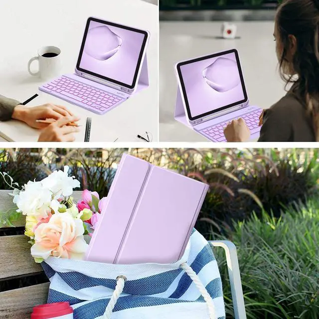 Alt view image 5 of 5 - BQSS for iPad 10th Generation Keyboard Case 10.9"2022 & Stylus Pen for iPad 10th/9th/8th/7th/6th Gen