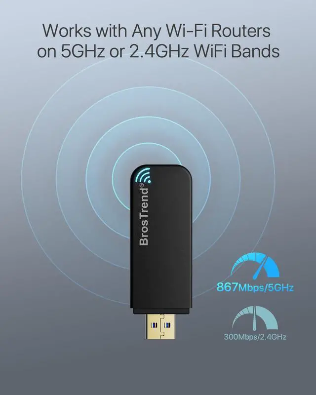 Alt view image 4 of 5 - BrosTrend AX300 Nano USB WiFi 6 Adapter, AC1200 Dual Band WiFi Dongle for Windows 11/10/7 & Linux (Ubuntu, Mint, Kali, Debian, Raspberry Pi 2+)