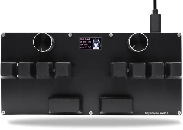 Main image of BTXETUEL SayoDevice CM51+ Rapid Trigger Keyboard for OSU!, djmax... Rhythm Game with GATERON Hall Magnetic Linear Switches with Knob Custom Programmable Keypad (Black-GATERON White Switches, CM51+)