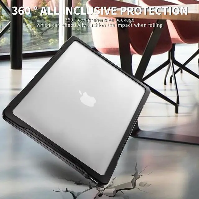 Alt view image 3 of 5 - BYCeKe Ultimate Matte Protection Case for MacBook Air 13 inch M1 2022-2018 A2337 A2179 A1932 Matte Soft Anti-Scratch Microfiber Military Grade Shockproof for Mac Air M1 Case&Keyboard Skin,Translucent