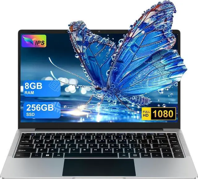 Main image of bvate Laptop Win 11 14" 256GB SSD Up to 1TB SSD Expand Celeron N4020 Up to 2.8Ghz Dual-Core Processor 8GB DDR4 1920x1080 FHD Dual WiFi BT4.2 with Webcam Screen Projection Function for Business-Silver