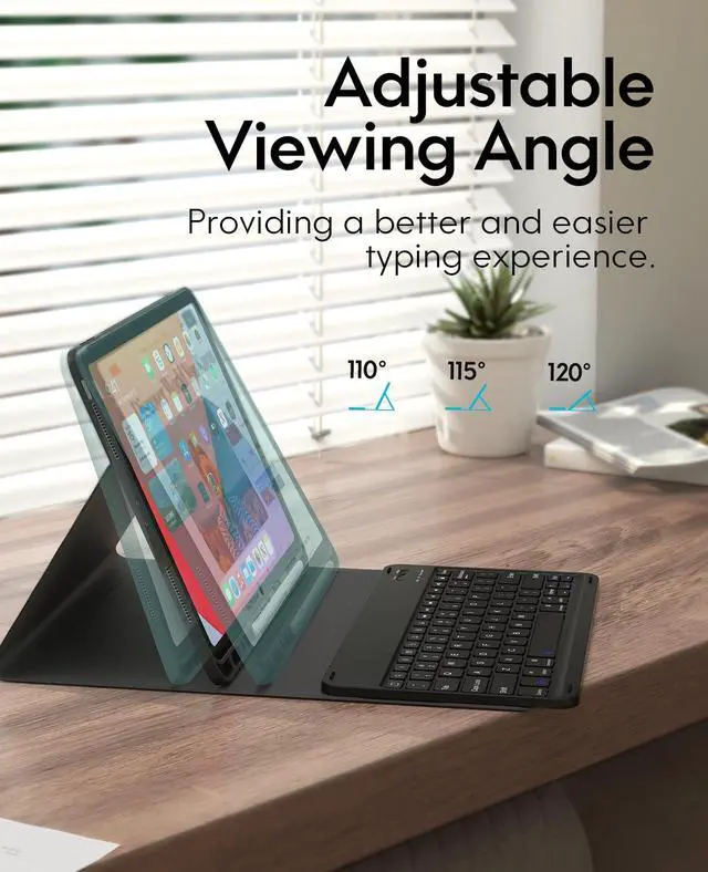 Alt view image 4 of 5 - CHESONA Keyboard for iPad Air 13 (M3/M2, 2025/2024), iPad Pro 12.9 inch Case with Keyboard - Magnetic Detachable - with Pencil Holder, for iPad Pro 12.9-inch - 6th/5th/4th/3rd Generation, Black