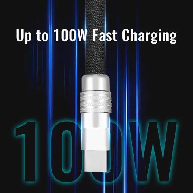 Alt view image 5 of 5 - chubbycable Curly Chubby - 240W Coiled USB C Cable Spring Retractable Fast Charging Cable for Car Compatible with CarPlay, Android Auto, Red+Dark Blue, Type-C to Type-C, 2.29FT-3.6FT