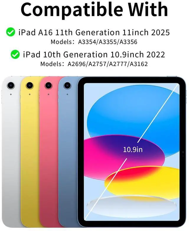 Alt view image 2 of 5 - COO for iPad (A16) 11th/10th Generation (2025/2022) Case with Keyboard, Wireless Detachable Keyboard with Premium Protective Cover with Pencil Holder for Apple iPad 2022 10.9 Inch Black