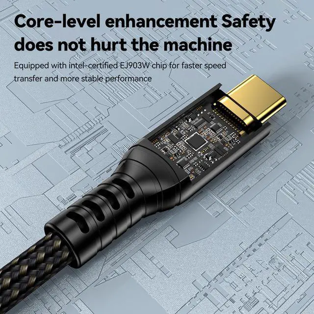 Alt view image 5 of 5 - ConnBull Thunderbolt 4 Cable Long 10FT 40Gbps High Speed USB C Cable Supports 100W Charging and 8K Display Compatible with Thunderbolt 3/ USB4 Monitor, MacBook Pro, iPad and More