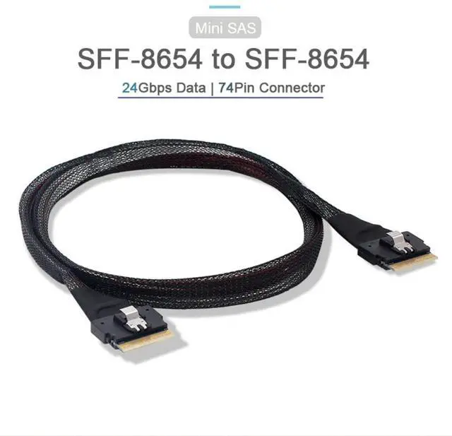 Alt view image 2 of 5 - chenyang CY SFF-8654 8i 74pin Host Male to SFF-8654 74Pin Male PCI-E Slimline SAS 4.0 Target Cable 50cm