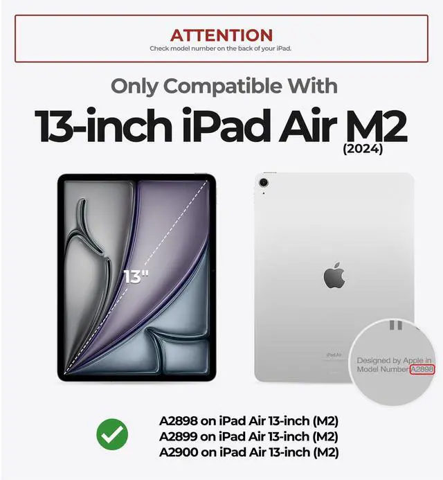 Alt view image 2 of 5 - Dexnor for iPad Air 13 Inch Case 2025/2024 (M3/M2) with Pencil Holder, [Built-in Screen Protector & Multi-Angle Kickstand] Heavy Duty Shockproof Full Body Protective Cover for iPad Air 13, Black