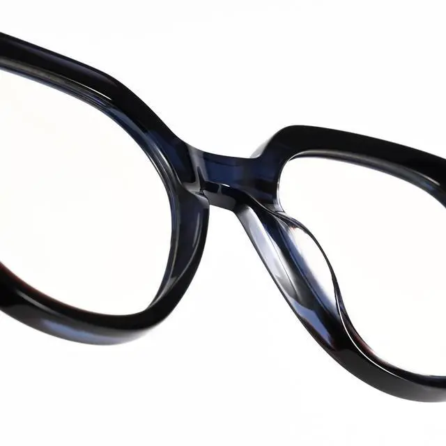 Alt view image 3 of 5 - Dollger Blue Light Blocking Glasses For Woman Men Thick Square Frame Round Non-Prescription, For Computer, Work,Gaming,TV (Blue leopard print)