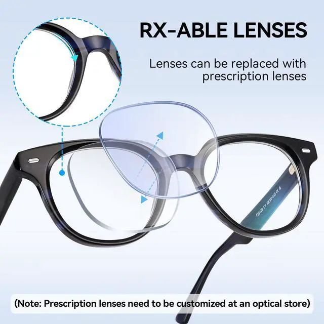 Alt view image 5 of 5 - Dollger Blue Light Blocking Glasses For Woman Men Thick Square Frame Round Non-Prescription, For Computer, Work,Gaming,TV (Blue leopard print)