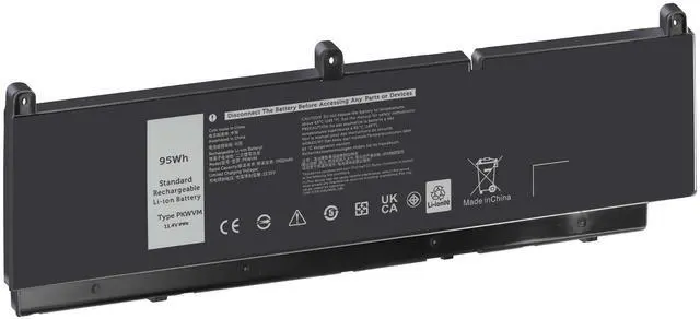 Alt view image 3 of 5 - PKWVM 95WH Laptop Battery Replacement for Dell Precision 7550 7560 7750 7760 Mobile Workstation P44E P93F P44E001 P44E002 P93F001 P93F002 C903V CR72X 17C06 0CR72X 0447VR 068N03 453-BBCQ Notebook