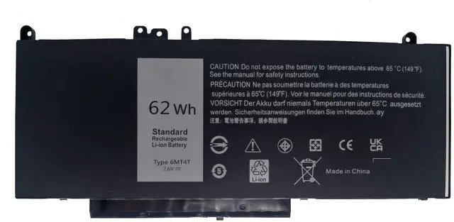Main image of YXKC Batterymarket New 6MT4T Laptop Battery Compatible with Dell Latitude E5470 E5570 Precision 3510 0HK6DV 079VRK TXF9M 0TXF9M - 7.6V 62Wh