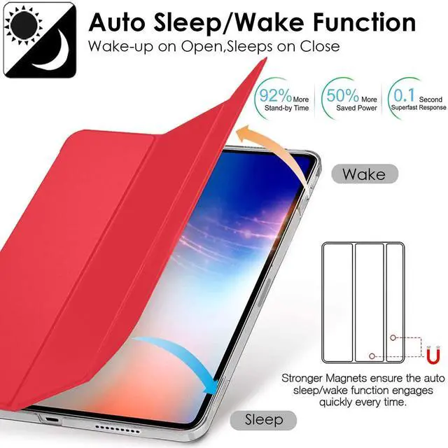 Alt view image 3 of 5 - DuraSafe Cases for iPad Air 4th 5th 6th 11th Gen 11" /10.9" A2588 A2589 A2591 MM9E3LL/A MM9D3LL/A MME23LL/A MM9C3LL/A MM9F3LL/A A2316 MYFQ2LL/A MM9N3LL/A MYFM2LL/A MYFR2LL/A MYFP2LL/A - Red