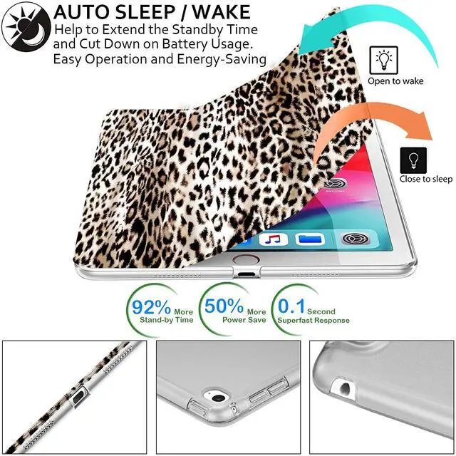 Alt view image 3 of 5 - DuraSafe Cases for iPad PRO 1st Gen 2015 12.9 Inch [ 1 Gen ] ML0H2LL/A ML0G2LL/A ML0N2LL/A ML0Q2LL/A ML0R2LL/A ML0V2LL/A Printed iPad Cover with Translucent Frosted Hard Back - Leopard