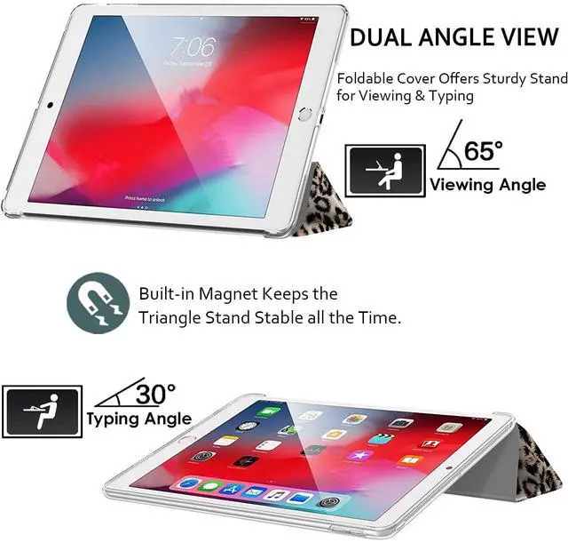 Alt view image 4 of 5 - DuraSafe Cases for iPad PRO 1st Gen 2015 12.9 Inch [ 1 Gen ] ML0H2LL/A ML0G2LL/A ML0N2LL/A ML0Q2LL/A ML0R2LL/A ML0V2LL/A Printed iPad Cover with Translucent Frosted Hard Back - Leopard