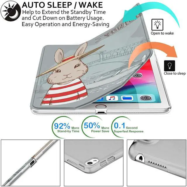 Alt view image 3 of 5 - DuraSafe Cases for iPad Pro 12.9 2 Gen Transparent Back Case A1670 MQDC2LL/A MQDD2LL/A MQDA2LL/A A1671 MP6H2LL/A MP6J2LL/A MP6G2LL/A MPL02LL/A MPL12LL/A A1821 MQEF2LL/A MQED2LL/A - Bunny Hat
