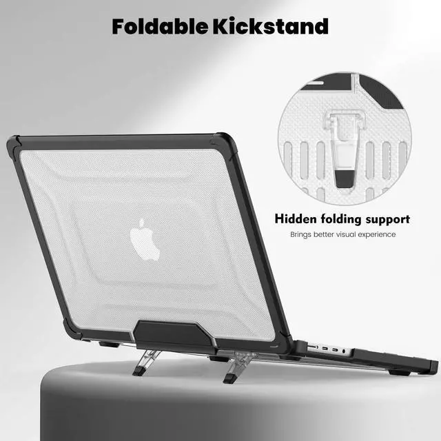 Alt view image 5 of 5 - DTangLsm Compatible for MacBook Pro 14 inch Case 2024-2021 M4 M3 M2 M1 Pro/Max Chip A3112 A3185 A3401 A2918 A2992 A2779 A2442 Heavy Duty Rugged Hard Shell Case with TPU Bumper&Keyboard Cover, Black