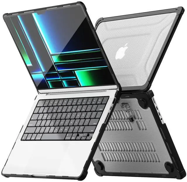 Alt view image 3 of 5 - DTangLsm Compatible for MacBook Pro 14 inch Case 2024-2021 M4 M3 M2 M1 Pro/Max Chip A3112 A3185 A3401 A2918 A2992 A2779 A2442 Heavy Duty Rugged Hard Shell Case with TPU Bumper&Keyboard Cover, Black